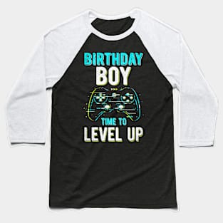 Birthday Boy Level Up Video Game Birthday Party Gift Boys Baseball T-Shirt